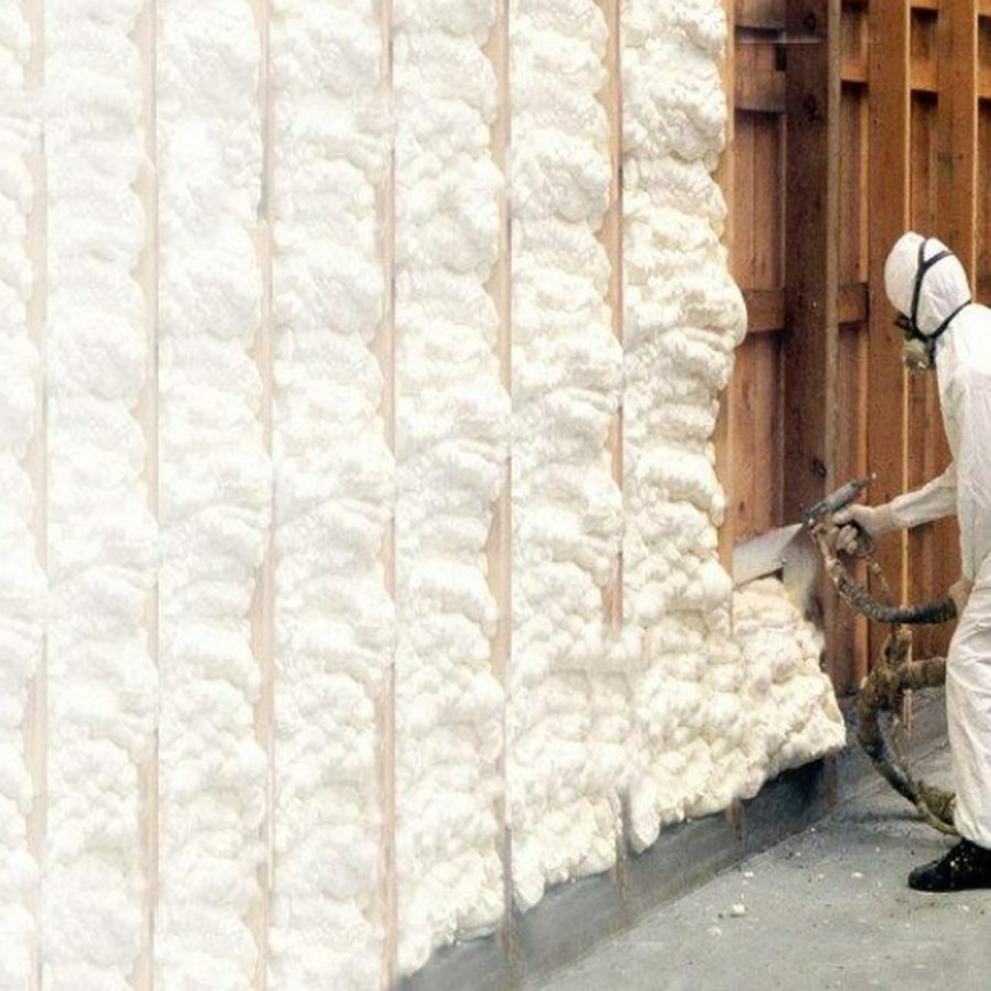 Insulation jobsite: spray foam installation