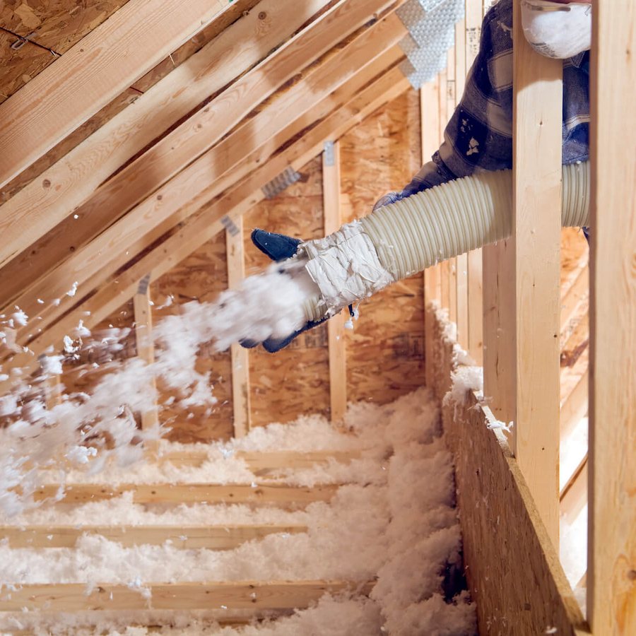 Insulation jobsite: attic blow-in